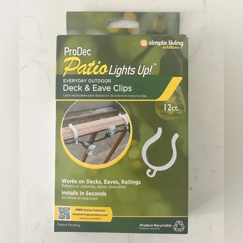 ProDec Patio Lights Up! Deck & Eave Clips – 12 ct - NIB